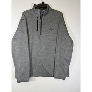 Callaway Men's Gold 1/4 Zip‎ Jacket Size L Gray With Side pockets